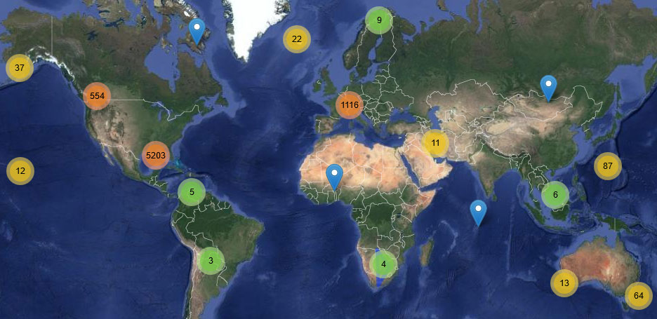 Disc Golf Courses World Map